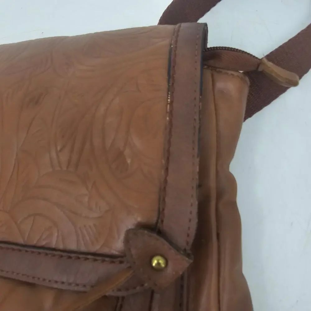 The Sak Ventura Backpack & Zip Around Wallet Leather Floral Emboss Western Boho